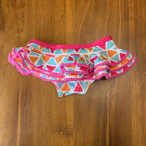 MASALA BABY Mosaic Bikini Girls 4 4T Ruffle Two Piece Skirted Swimsuit Geometric - Picture 6 of 8